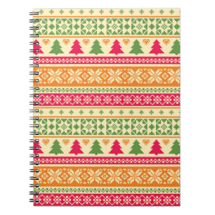 Fair Isle Style Christmas Seamless Notebook