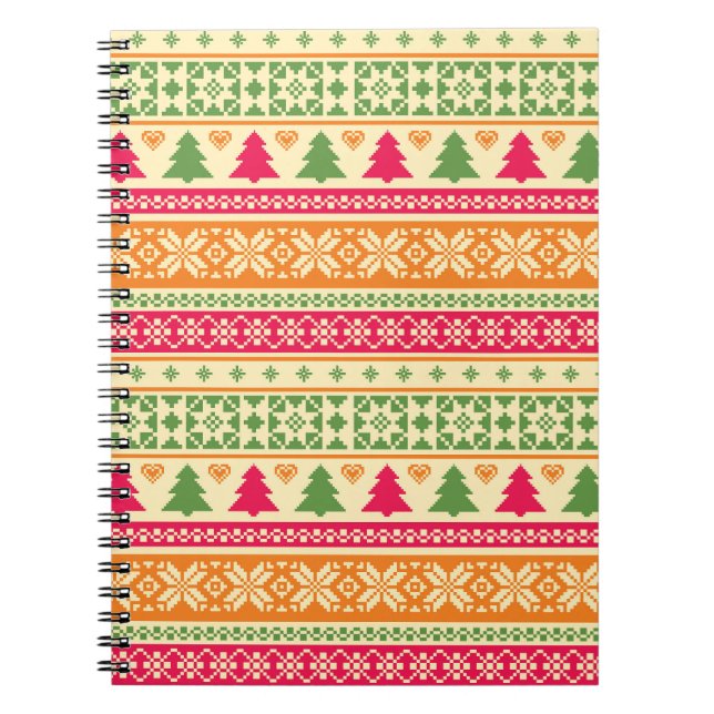 Fair Isle Style Christmas Seamless Notebook (Front)