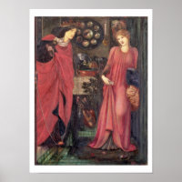 Fair Rosamund and Queen Eleanor (mixed media on pa