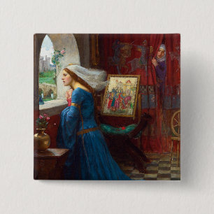 Fair Rosamund c. 1916 by John William Waterhouse 2 Inch Square Button