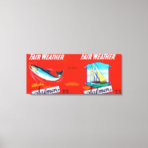 Fair Weather Brand Salmon Label- Seattle, WA Canvas Print
