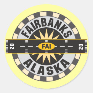 Fairbanks, AK FAI  Airport Classic Round Sticker