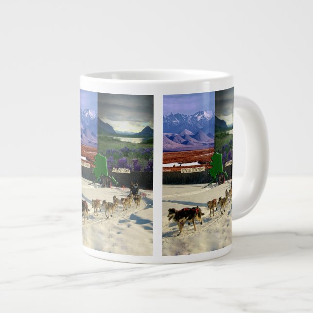 Fairbanks, Alaska Collage Large Coffee Mug (Front Right)