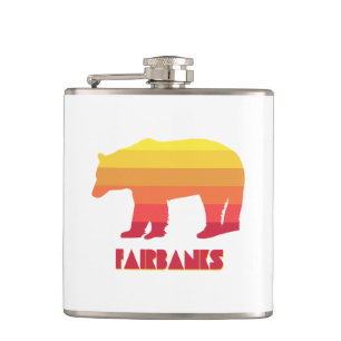 Fairbanks Alaska Rainbow Bear Hip Flask