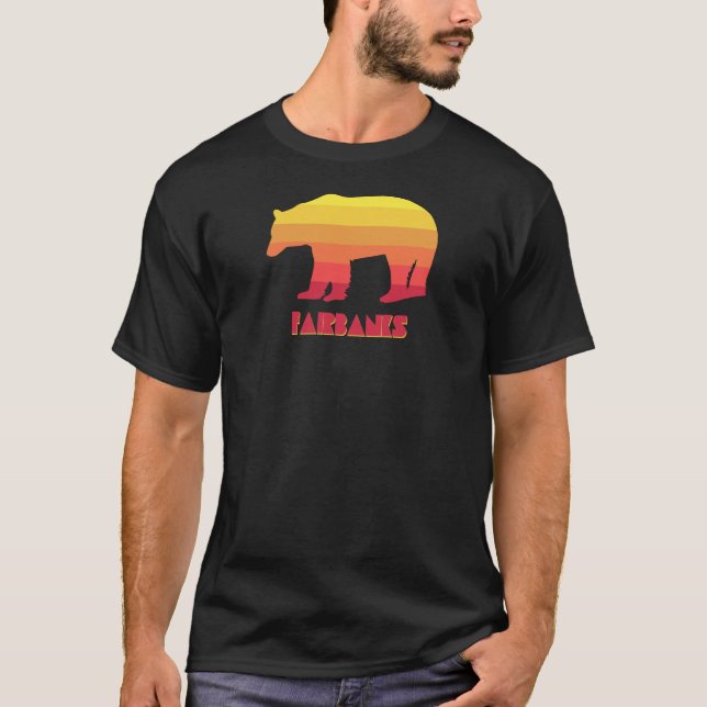 Fairbanks Alaska Rainbow Bear T-Shirt (Front)