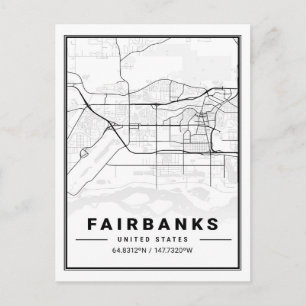 Fairbanks Alaska USA Travel City Map Postcard
