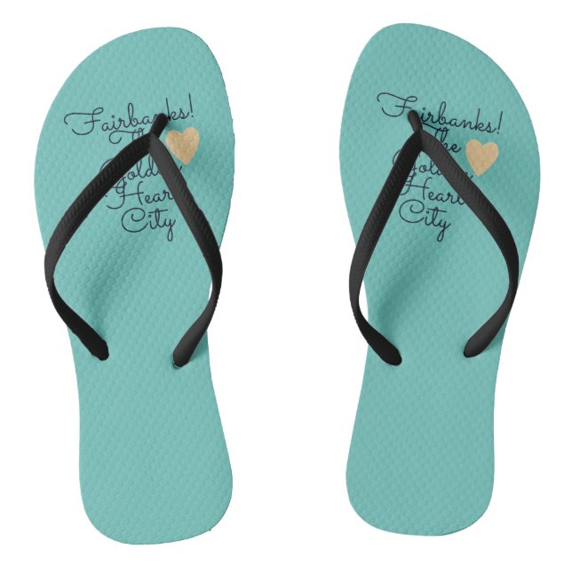 Fairbanks Golden Heart City Flip Flops (Footbed)