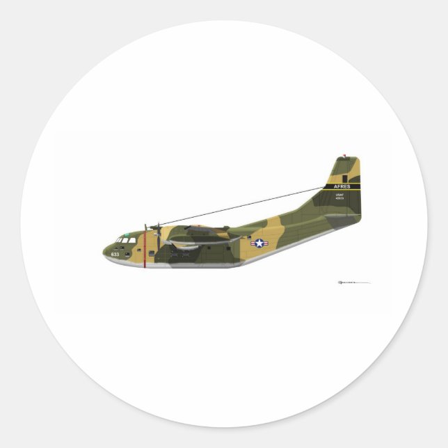 Fairchild C-123 Provider Classic Round Sticker (Front)