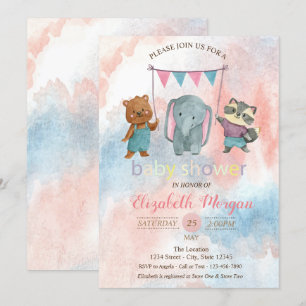 Faire Animaux, Invitation de Baby Shower à l'aquar