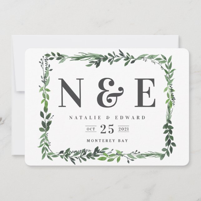 faire carte de sauvegarde de date à l'aquarelle fl (Devant)