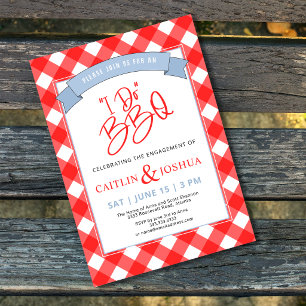 Faire carte d'invitation à carreaux rouges pour la