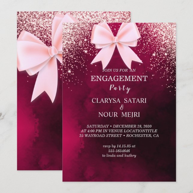 Faire carte d'invitation de mariage abstraite élég (Devant / Derrière)