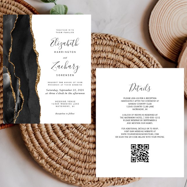 Faire carte d'invitation de mariage avec code QR e (Créateur téléchargé)