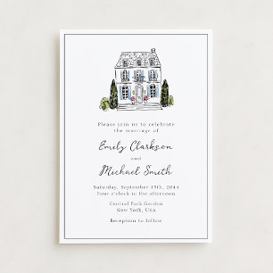 Faire carte d'invitation de mariage avec croquis a