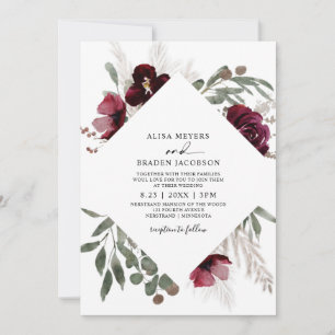 Faire carte d'invitation de mariage Herbe des Pamp