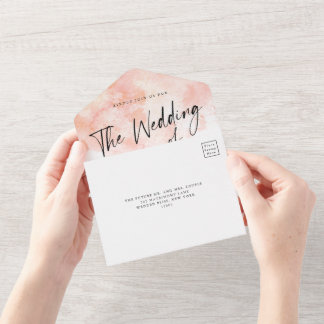 Faire carte d'invitation de mariage rose pâle tout