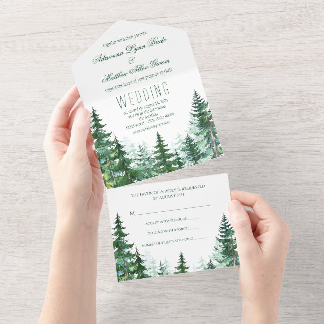 Faire carte d'invitation de mariage tout en un (Déchirure)