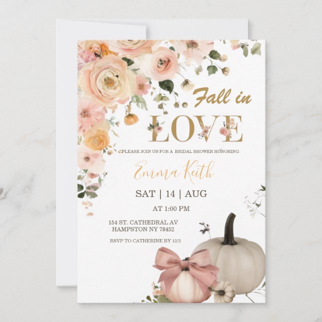 Faire carte d'invitation de shower de mariage auto (Devant)