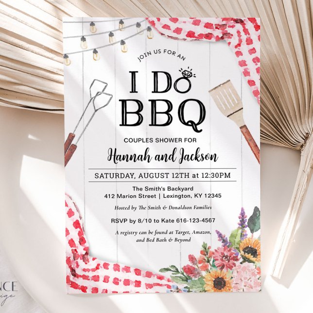 Faire carte d'invitation pour une fête de couples  (I Do BBQ Invitation)