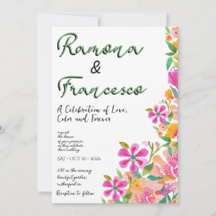 Faire Confiance à Vous Invitation de Mariage Flora