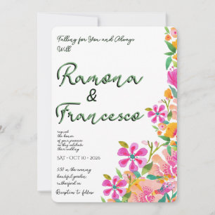 Faire Confiance à Vous Invitation de Mariage Flora