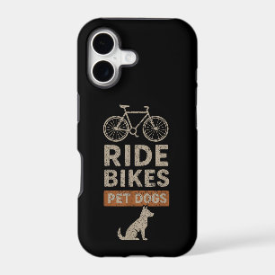 Faire du vélo Caresser les chiens Drôle de cyclist