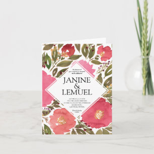 Faire Fleurir les Fleurs Invitation de Mariage