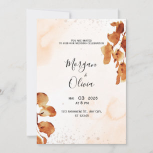 Faire invitation à l'aquarelle neutre 