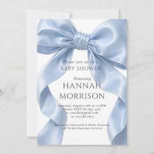 Faire invitation de baby shower avec un nœud bleu
