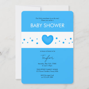 Faire invitation de baby shower Cœur Bleu