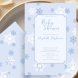Faire invitation de baby shower flocon de neige bl