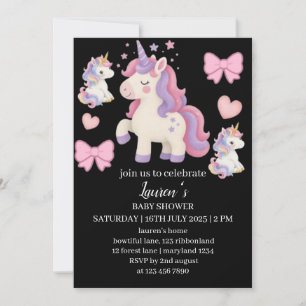 Faire Invitation de Baby Shower Licorne Magique