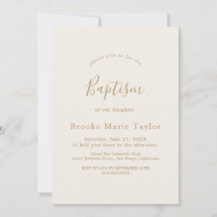 Faire invitation de baptême en crème avec calligra