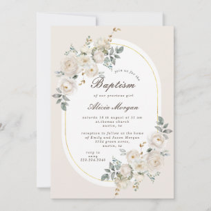 Faire invitation de baptême florale de jardin ivoi