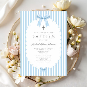 Faire invitation de baptême garçon au noeud papill