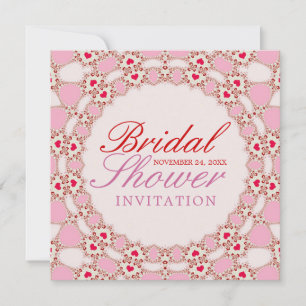 Faire invitation de douche de mariée coeurs en den