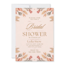Faire invitation de douche de mariée florale rose