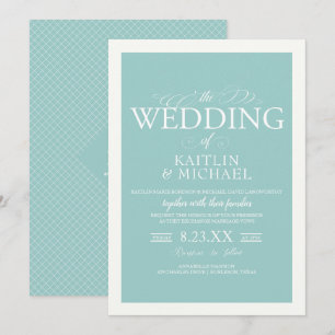 Faire invitation de mariage à bordure (Turquoise c