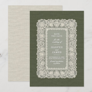 Faire invitation de mariage à dentelle Save the Da