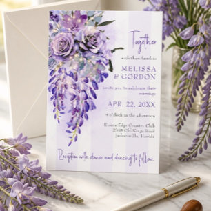 Faire invitation de mariage à la glycine