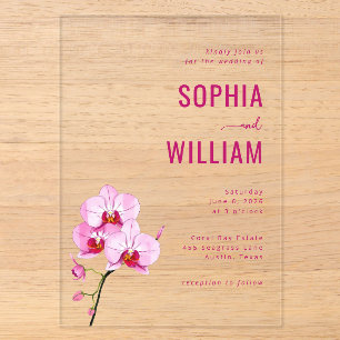 Faire invitation de mariage à l'orchidée rose
