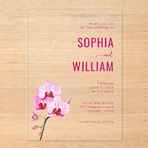 Faire invitation de mariage à l'orchidée rose soph