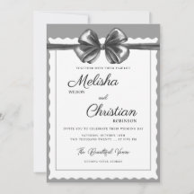 Faire invitation de mariage à ruban noir luxueux.
