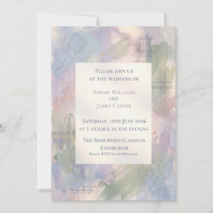 Faire invitation de mariage au chardon à l'aquarel