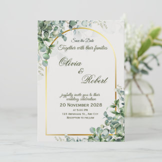 Faire invitation de mariage au eucalyptus