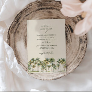 Faire invitation de mariage au palmier élégant ave