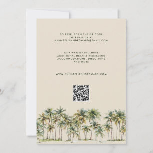 Faire invitation de mariage au palmier élégant ave