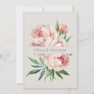 Faire invitation de mariage au pivoine avec QR Cod