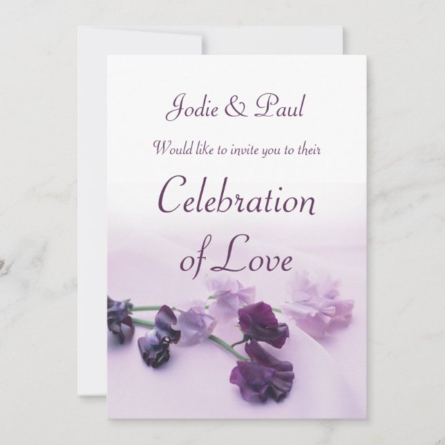Faire invitation de mariage aux fleurs de lilas et (Devant)