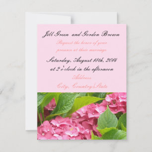 Faire invitation de mariage aux hortensias roses é